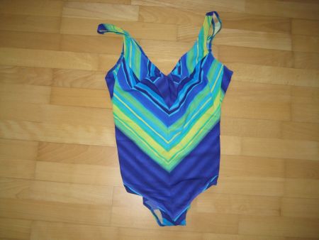 Badekleid Grösse 48 bunt gemuster blau