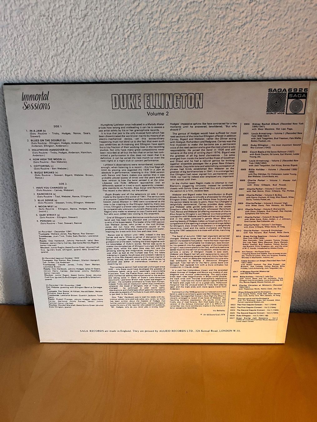 Dischi in vinile: Duke Ellington : Volume 2 : Immortal Sessions, Schallplatte – Usato da Rüdlingen venduto da Timber_11 1