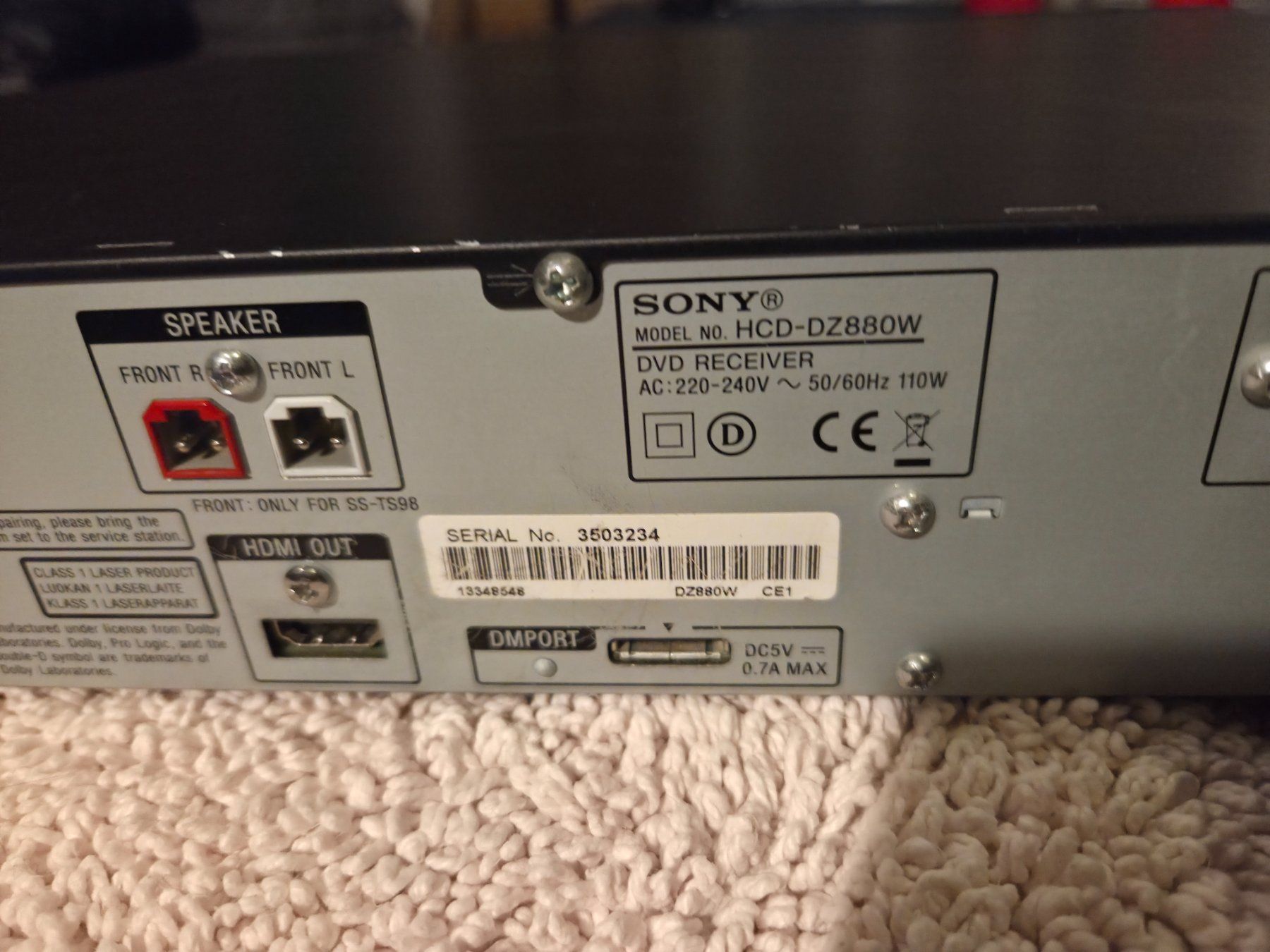 Sony Home Cinema: Sony DAV-DZ880W 5.1 Heimkino-System (Komplett-Set) – Usato da Aldesago venduto da lusuardi 3