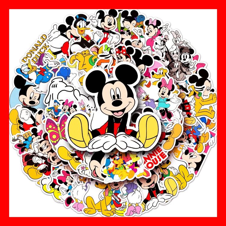 500-teiliges Minnie Mouse Sticker-Set Inkl. Malblock – Mit 3D-Aufklebern, Glitzernd, Wasserfest