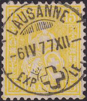Nr.39 (15c gelb) wunderschönes Stück von LAUSANNE (VD) LP!