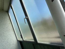 Aus Hausräumung-  Sicht- /Windschutz ca L160,H145cm Eisen