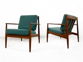 2x Teak Sessel Easy Chair by Grete Jalk Denmark 60s Vintage