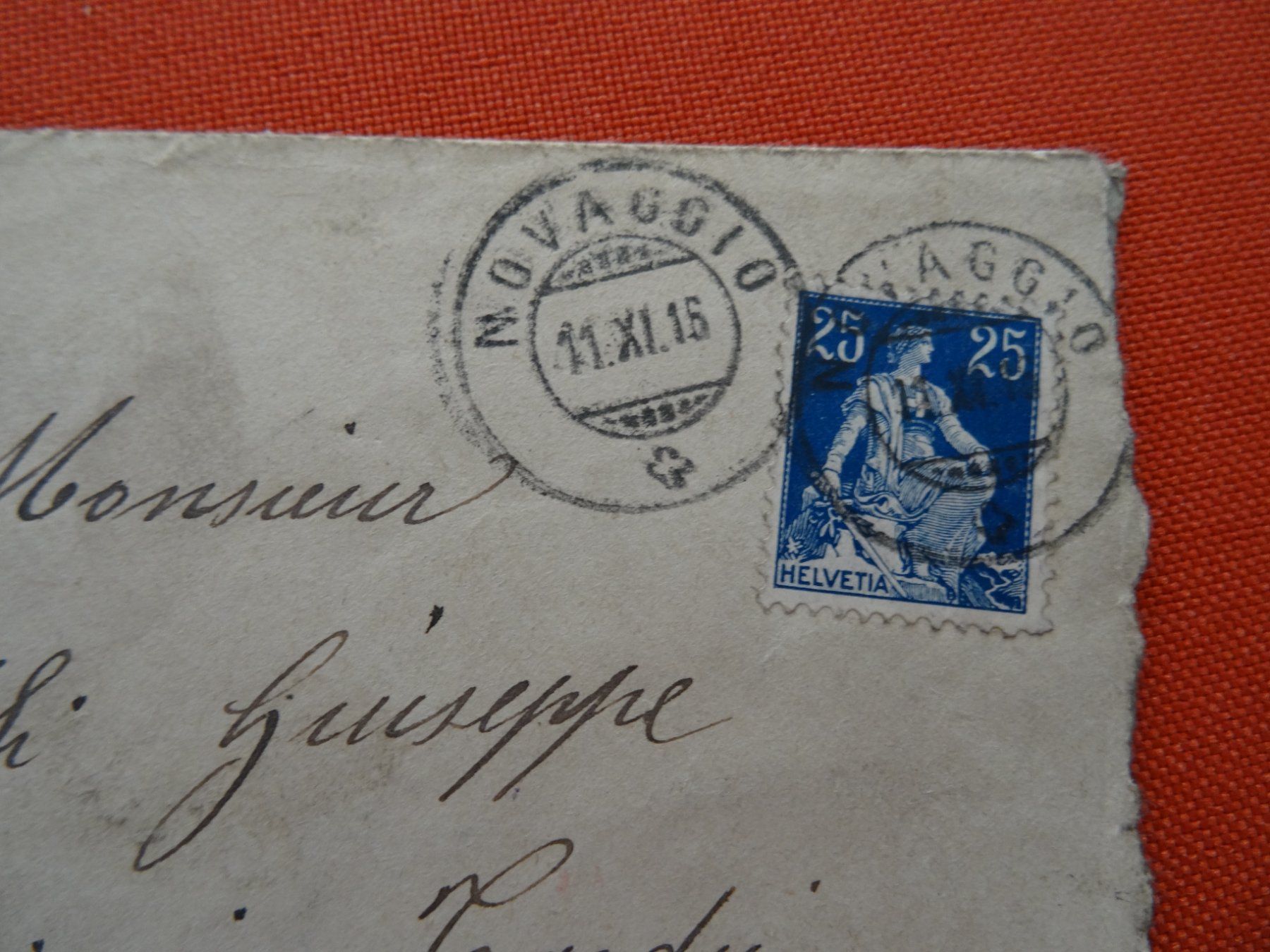 Buste & buste per spedizione: altes schweizer Briefchen abgestempelt 11.11.1916 Novaggio – Usato da Lupfig venduto da JUTA09 1