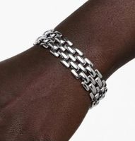 Bracciale stile maglia color argento 23 cm