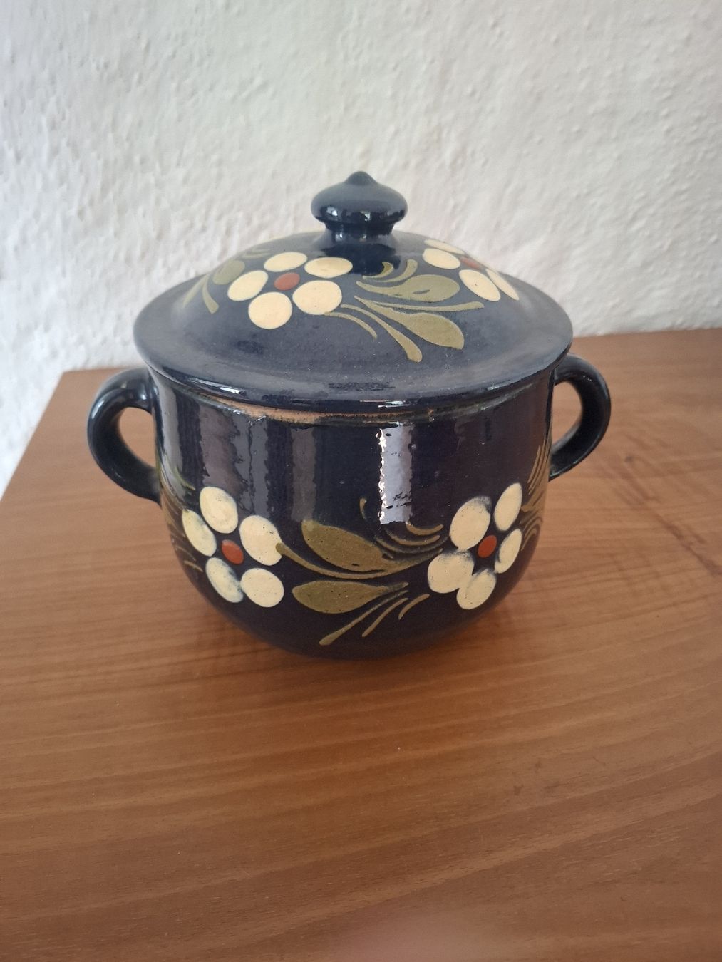 Pentole: Rustikale Keramik-Topf mit Deckel, Handbemalt! – Usato da Schaffhausen venduto da Fabian021