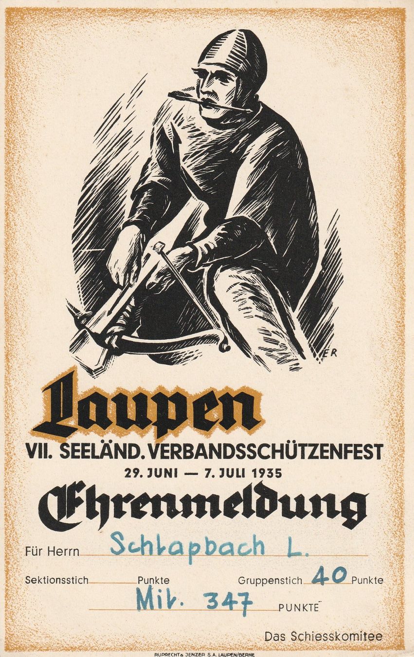 Documenti: Ehrenmeldung Laupen 1935 – Usato da Crémines venduto da clifden92