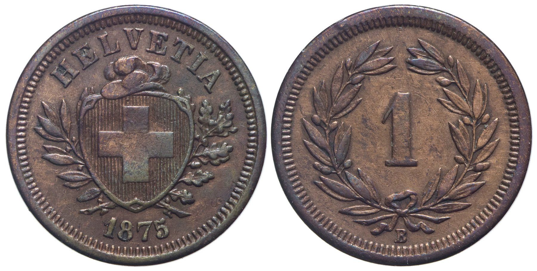 Tutti le monete: 1 Rappen 1875 (05) – Usato da Chiasso venduto da Novamarketing
