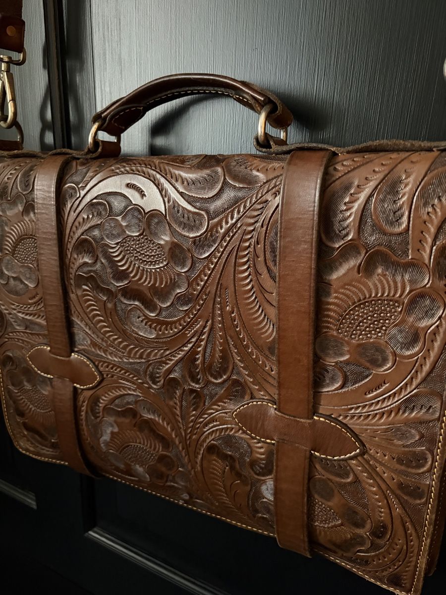 Ralph Lauren Koffer & Taschen: RRL Double Ralph Lauren Hand Tooled Leather Briefcase – Neu (gemäss Beschreibung) aus zug von alw_5lk9 3