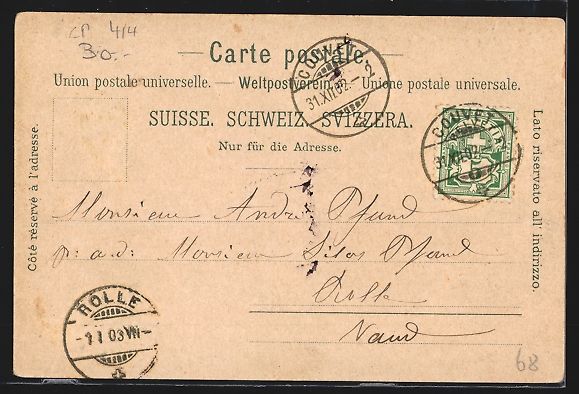 Ansichtskarten: Litho Neuchatel, Souvenir du Cinquantena – Gebraucht aus Berlin von bartko-reher 1