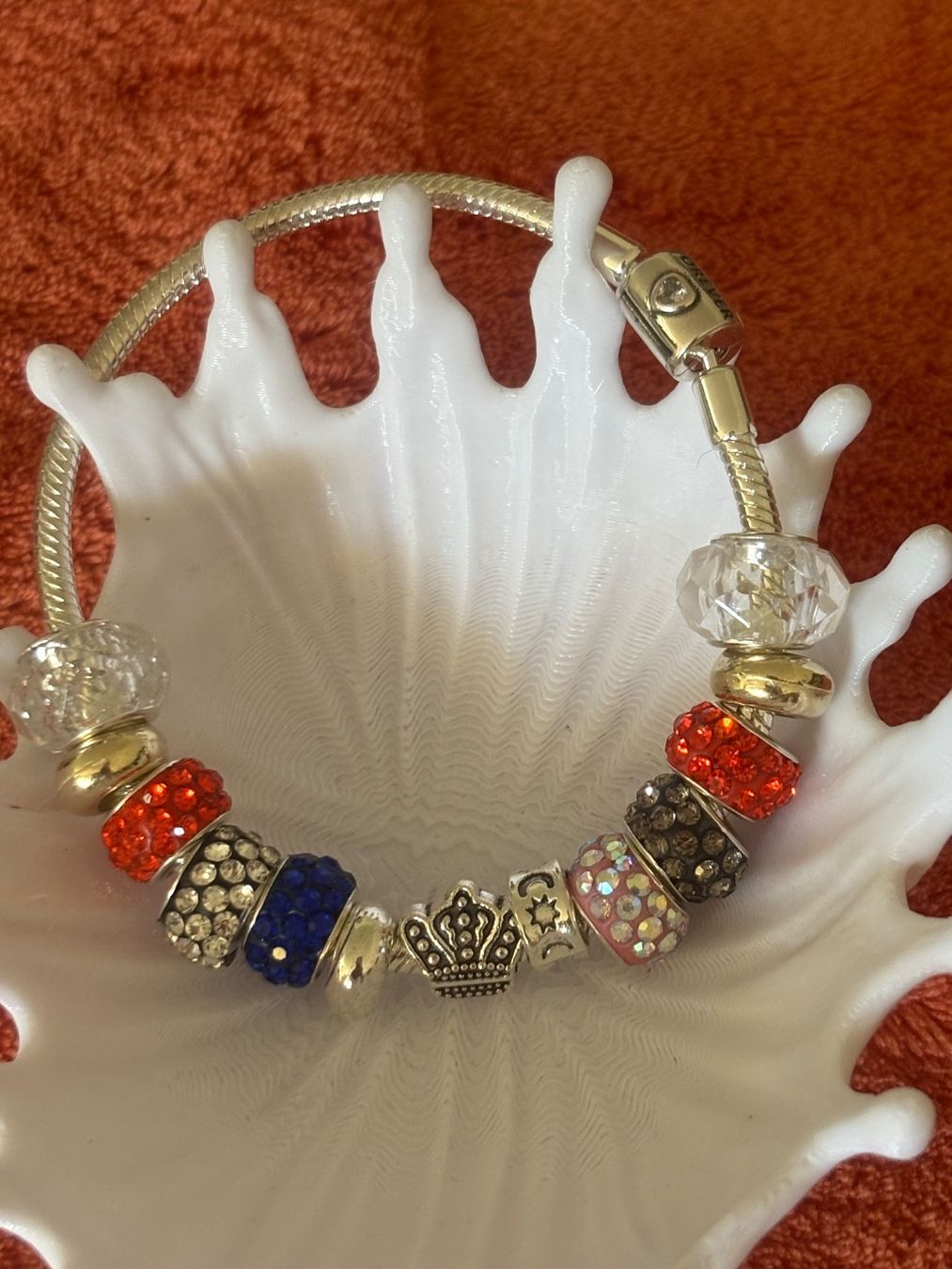 Bracciali & Braccialetti: Luxus Elegante 19 cm Armband/Beads Farbe :Silber/Multicolore – Nuovo (secondo la descrizione) da Biel-Bienne venduto da Roserosse13