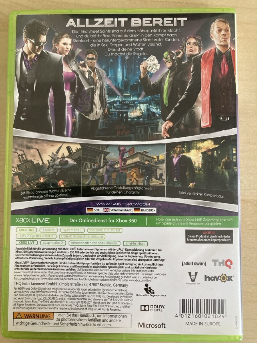 Microsoft Giochi: Saints Row The Third Xbox 360 - Inklusive Professor Genki – Usato da Aarau venduto da Tastee 2