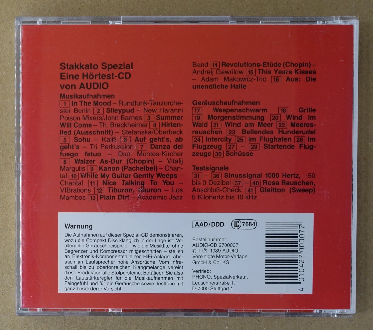 CD: Audio - Stakkato Spezial - Test-CD - D23 – Usato da Sessa venduto da discoverymedia 1