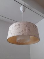 Suspension vintage abat-jour tissu motifs floraux