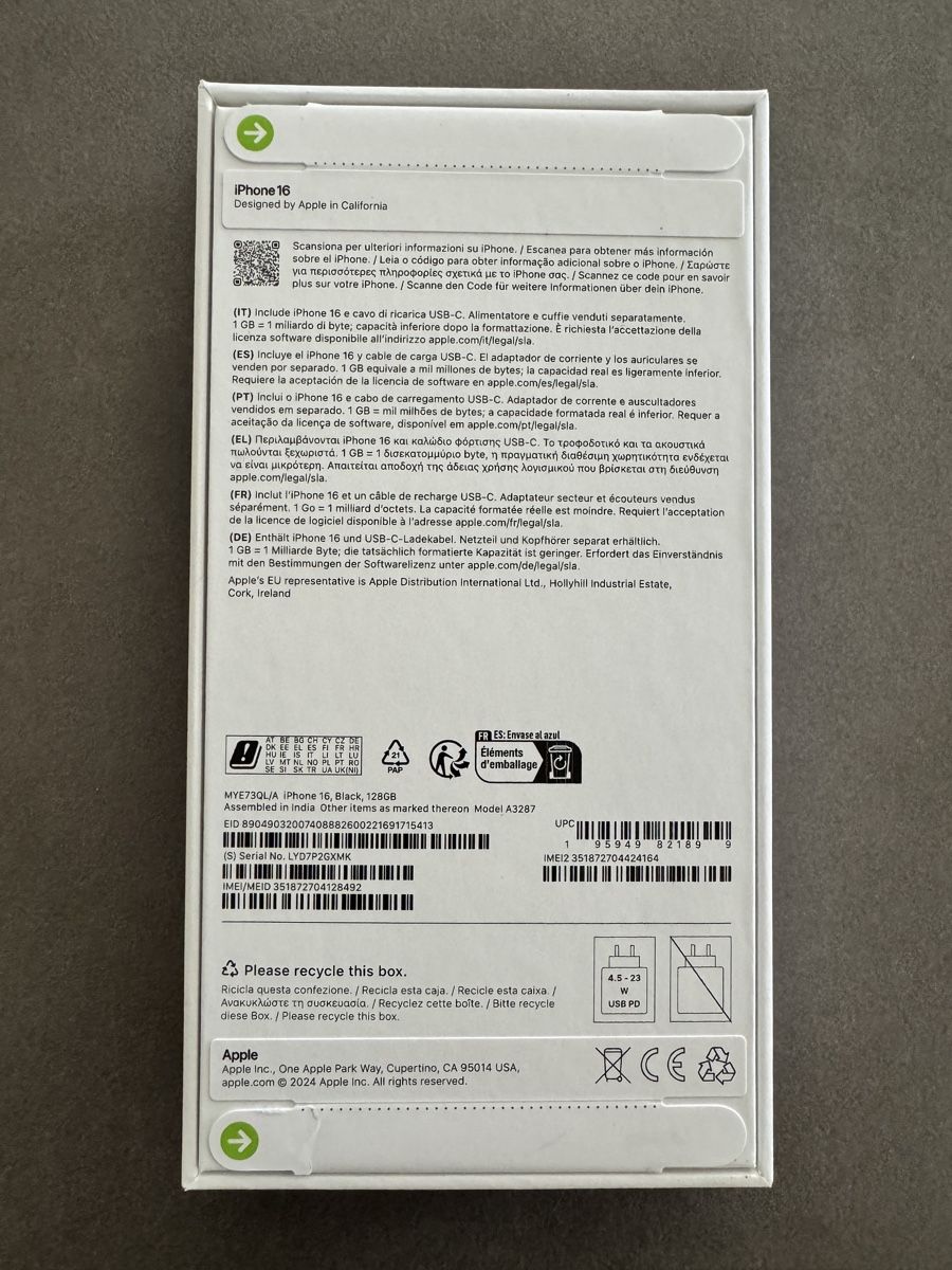 Apple Portables: Apple iPhone 16 128GB Black – Neuf avec emballage d'origine à Inwil par giuoli 2