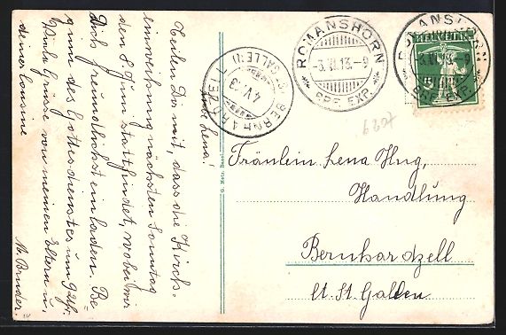 Cartoline postali: Romanshorn, Binnenschiffe im Hafen, Blic – Usato da Berlin venduto da bartko-reher 1