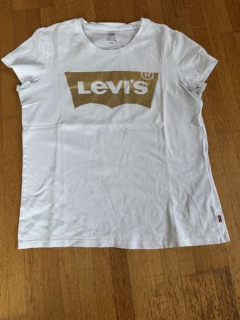 Levi's T-Shirt, Weiss mit Goldglitzer, Grösse M, Neu!