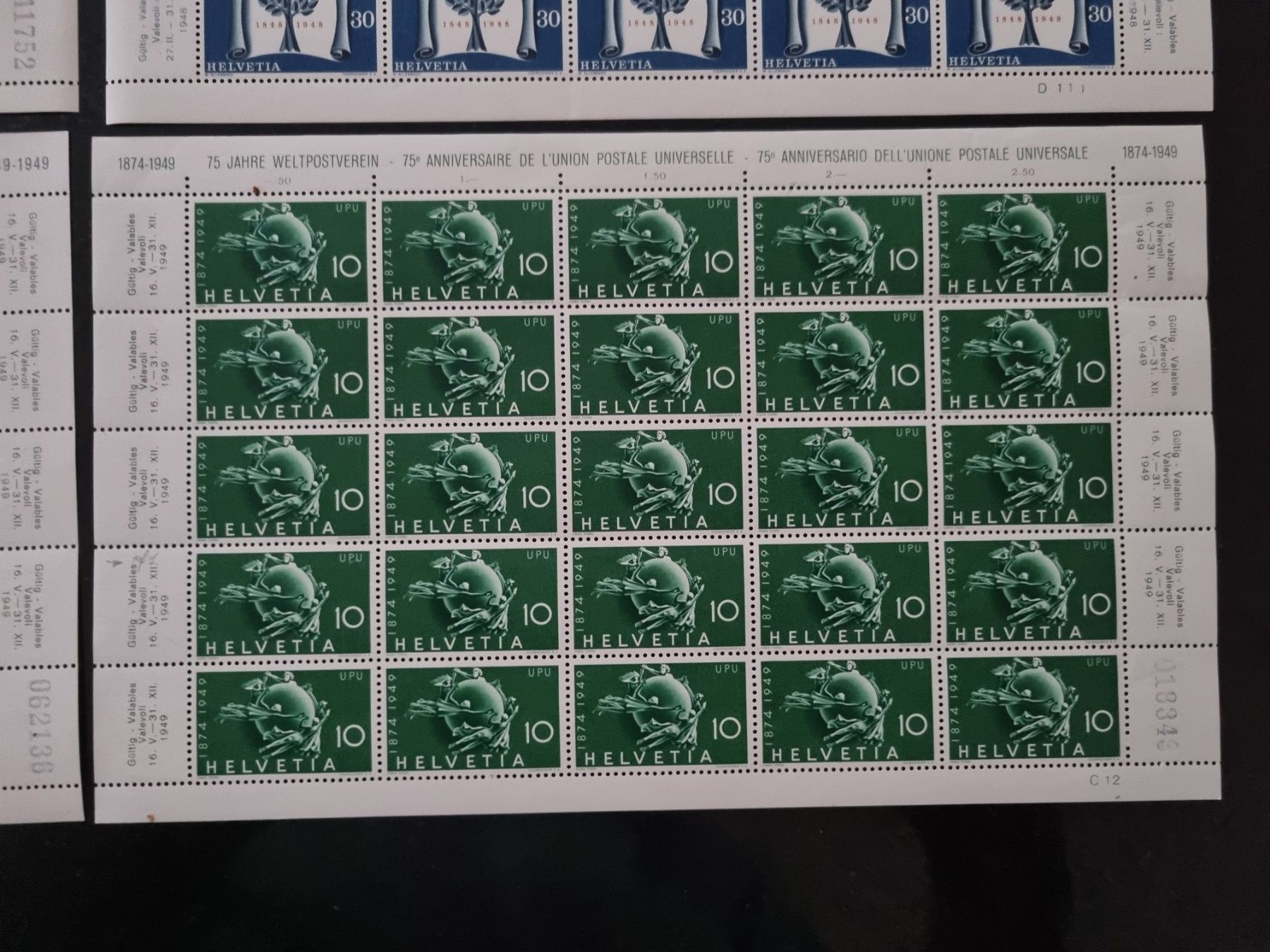 Tutti i francobolli: 1940-49 : 8 postfrische Originalbogen ** – Nuovo (secondo la descrizione) da Gümligen venduto da Geniusbuy 8