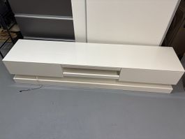 TV-Sideboard weiss Hochglanz mit LED-Beleuchtung gut