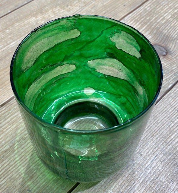 Portacandele: Windlicht grün - gold aus Glas/NEU – Nuovo e nell'imballaggio originale da Volketswil venduto da rubin74 2