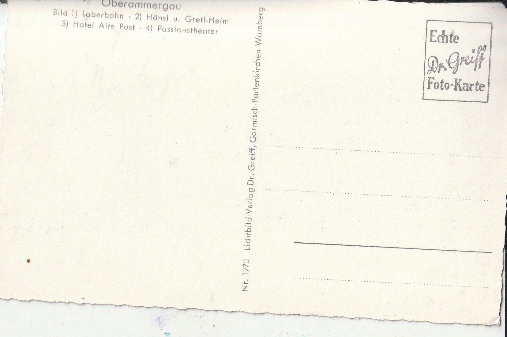 Cartoline postali: Oberanergau MBK – Usato da Lumbrein venduto da made02 1