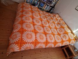 Tagesdecke Vintage orange Original aus den 70er Jahren