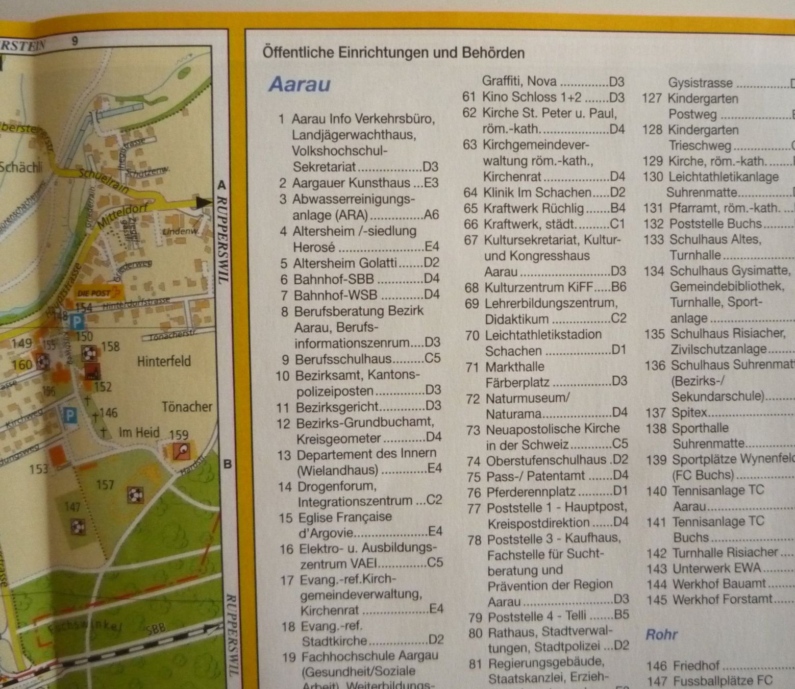 Landkarten & Atlanten: Stadtplan Aarau und Umgebung "Yellowcities" – Gebraucht aus Aarau von Aaran 4