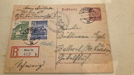 1941 Ganzache Deutsches Reich Einschreiben an Wien nach Ball