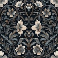 French Terry "Dominium" Blumen Stoff je m
