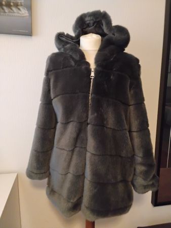 Veste fausse fourrure grise T38