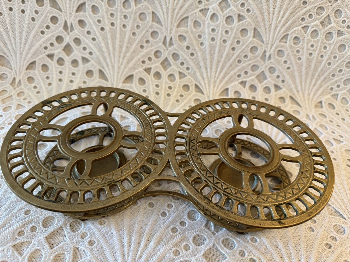 Sottobicchieri: Vintage Messing Doppelt Stövchen Topfuntersetzer 31cm – Usato da Frenkendorf venduto da Only1
