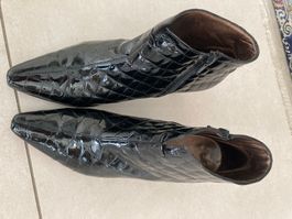 Peter Kaiser Lack Leder Stiefeletten, schwarz, Gr.4
