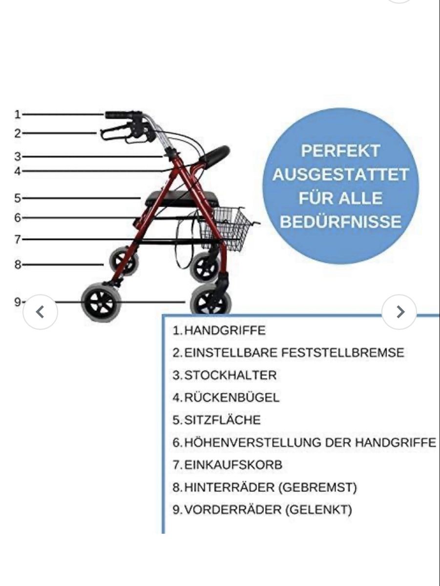 Aides à la marche: Rollator - Gehhilfe – Neuf avec emballage d'origine à Biel/Bienne par Trend90 3