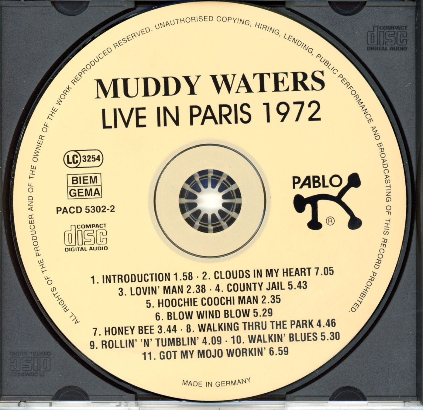 CD: CD - MUDDY WATERS Live in Paris 1972 – Nuovo (secondo la descrizione) da Morges venduto da evnocha3 1