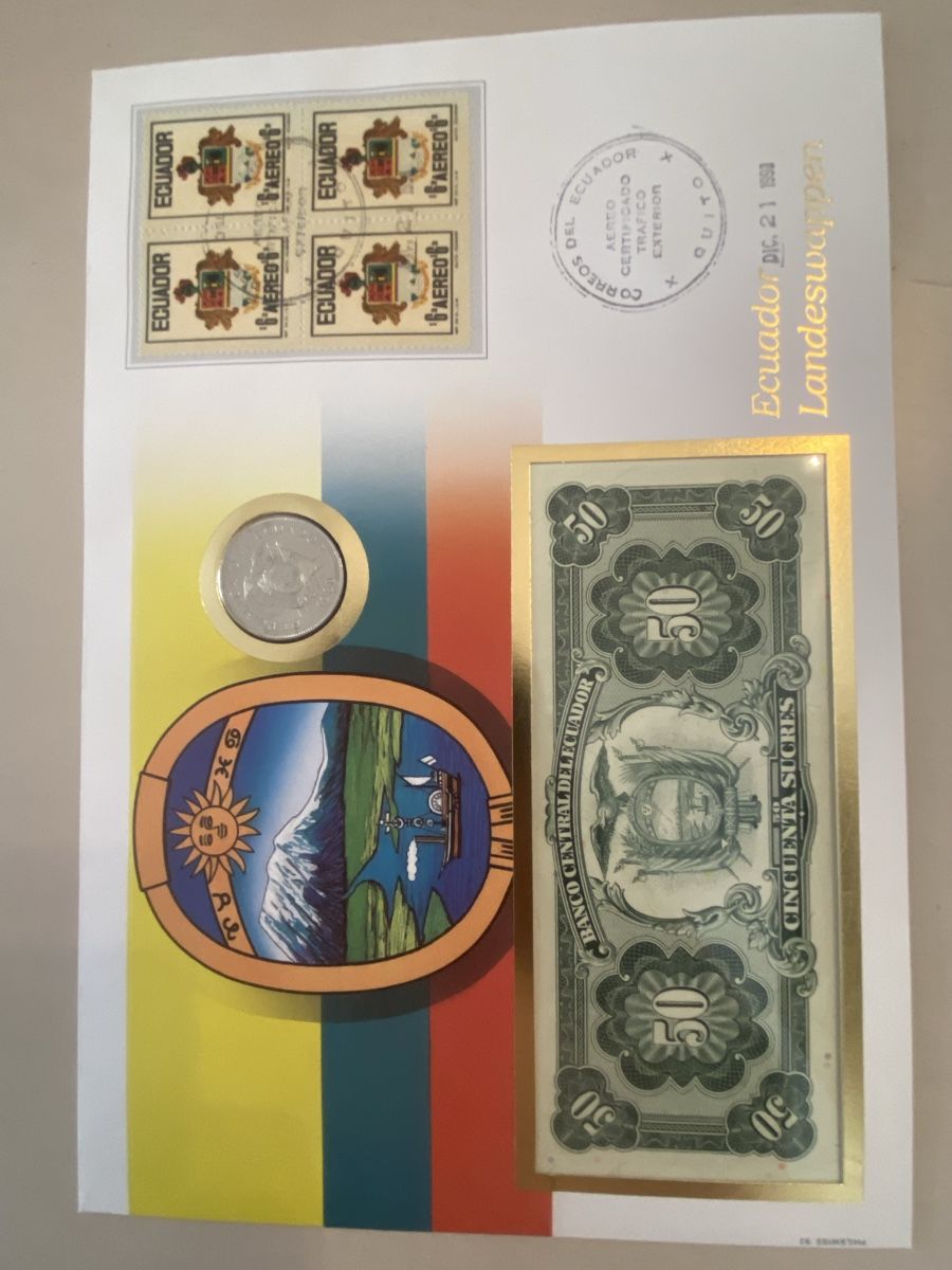 Banknoten: Banknotenbrief mit Münze Ecuador – Neu (gemäss Beschreibung) aus Muralto von Alex1912
