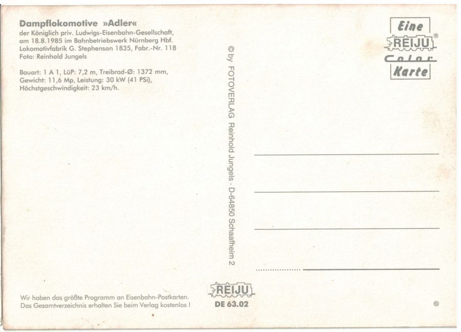 Cartoline postali: Dampflokomotive ADLER – Usato da Frauenfeld venduto da POML 1