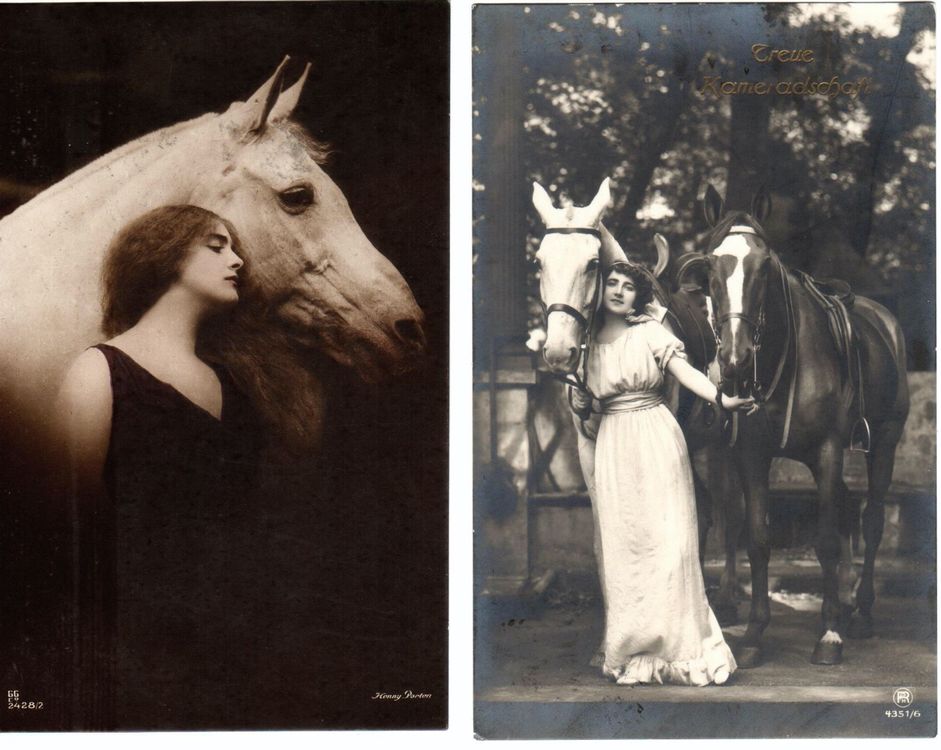 Carte Postale Ancienne 1910 – Femme Au Cheval – Motif Artistique (voir Scan)