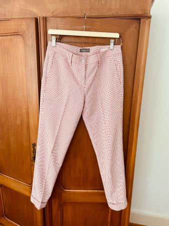 Hose Gr. 38, Business, classic, straight leg, rot weiss