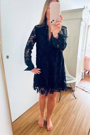 ESSENTIEL ANTWERP Kleid schwarz Spitze, Gr. 36 38