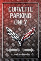 Metallic Blechschild-CORVETTE PARKING ON