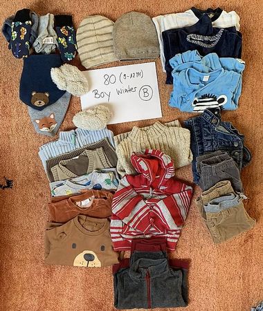 Lot Kinderkleider 80 Junge Winter (Pack B) 9-12 Mt