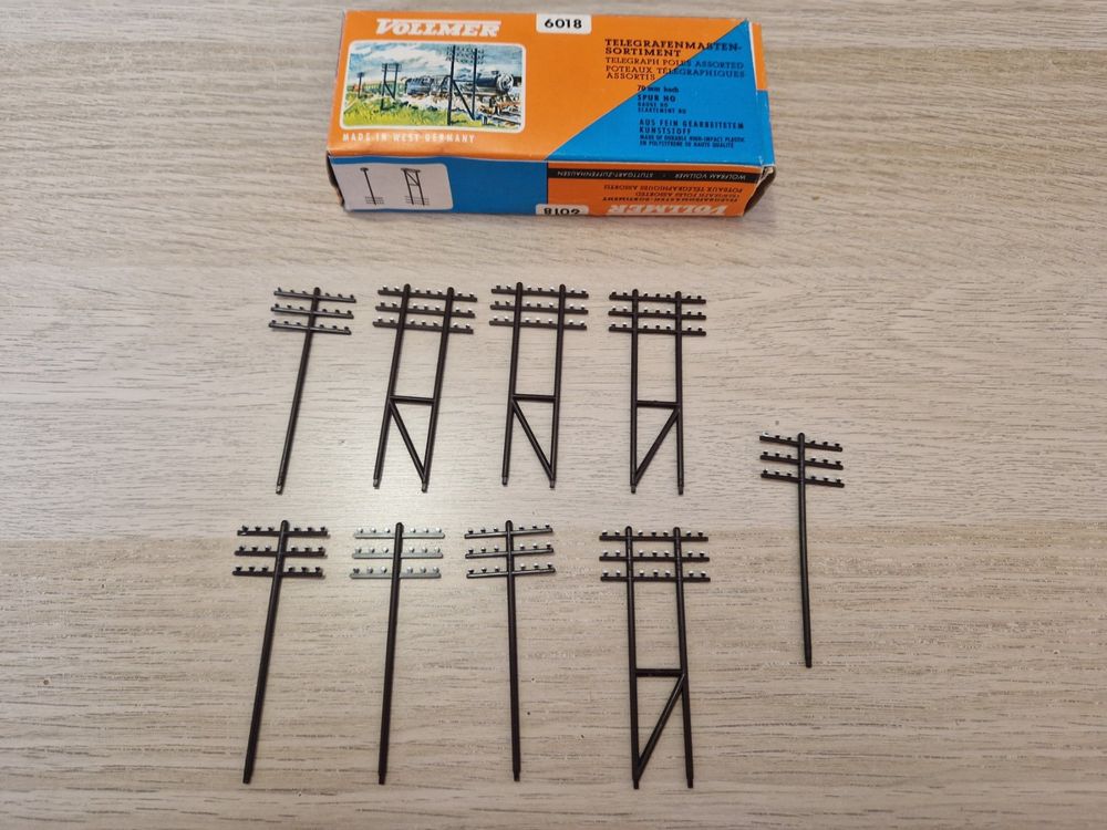 Auhagen Telegrafenmasten Bunt – Modellbau-Set Für Eisenbahn & Landschaft