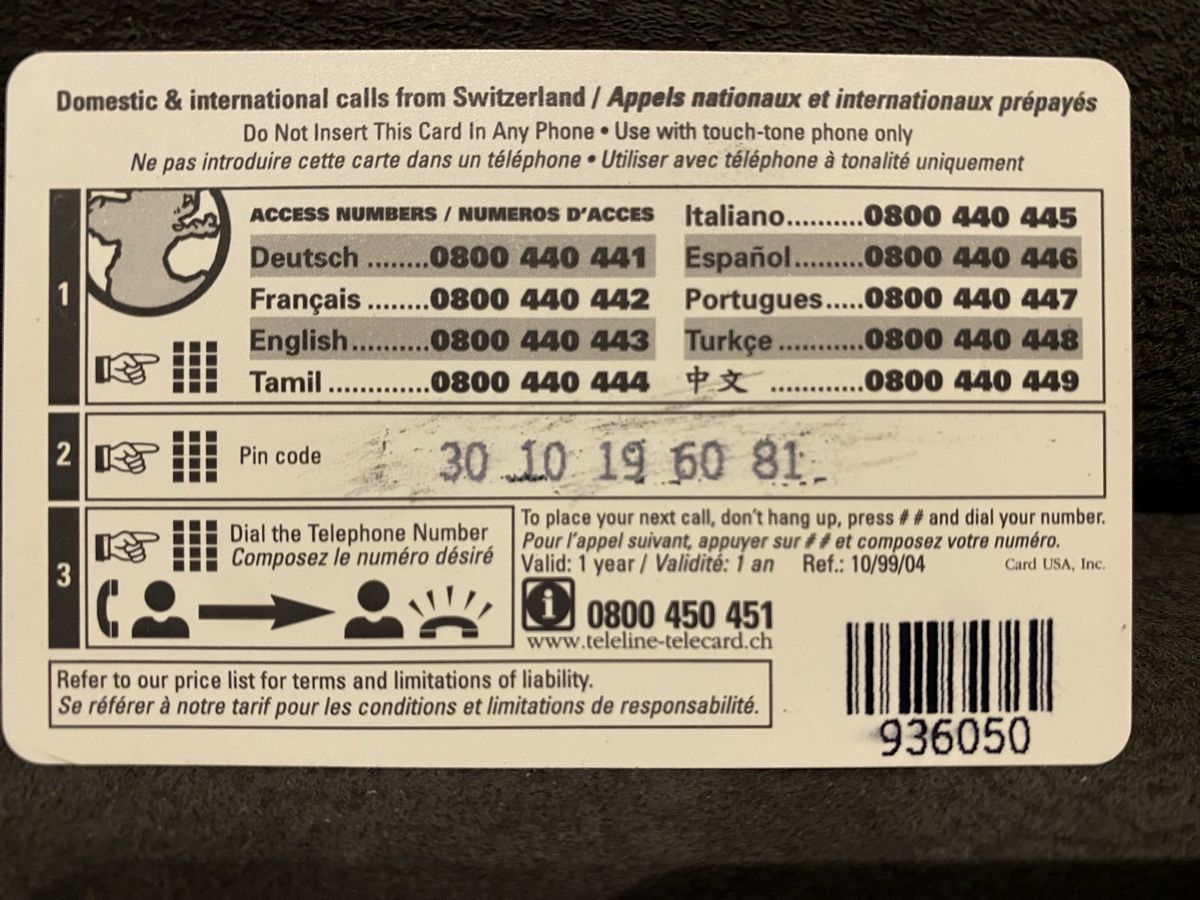 Schede telefoniche: Teleline – Usato da Lausanne venduto da babacard10 1