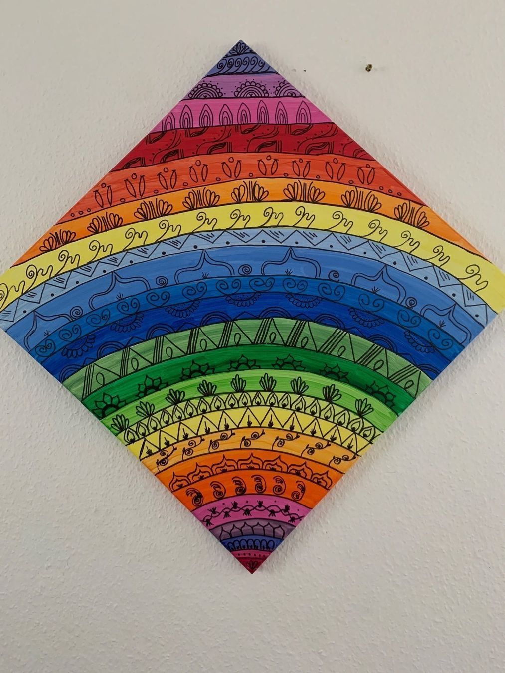 Dipinti: Rainbow Mandala Acrylbild **Unikat** – Nuovo e nell'imballaggio originale da Regensdorf venduto da Spyke55