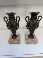 Vintage Bronze Vases with Marble Base