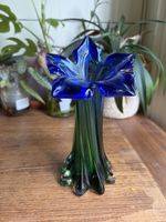 magnifique vase Murano vintage verre bleu et vert