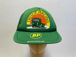 Vintage 80s Trucker Cap BP Fuel Truck Racing New