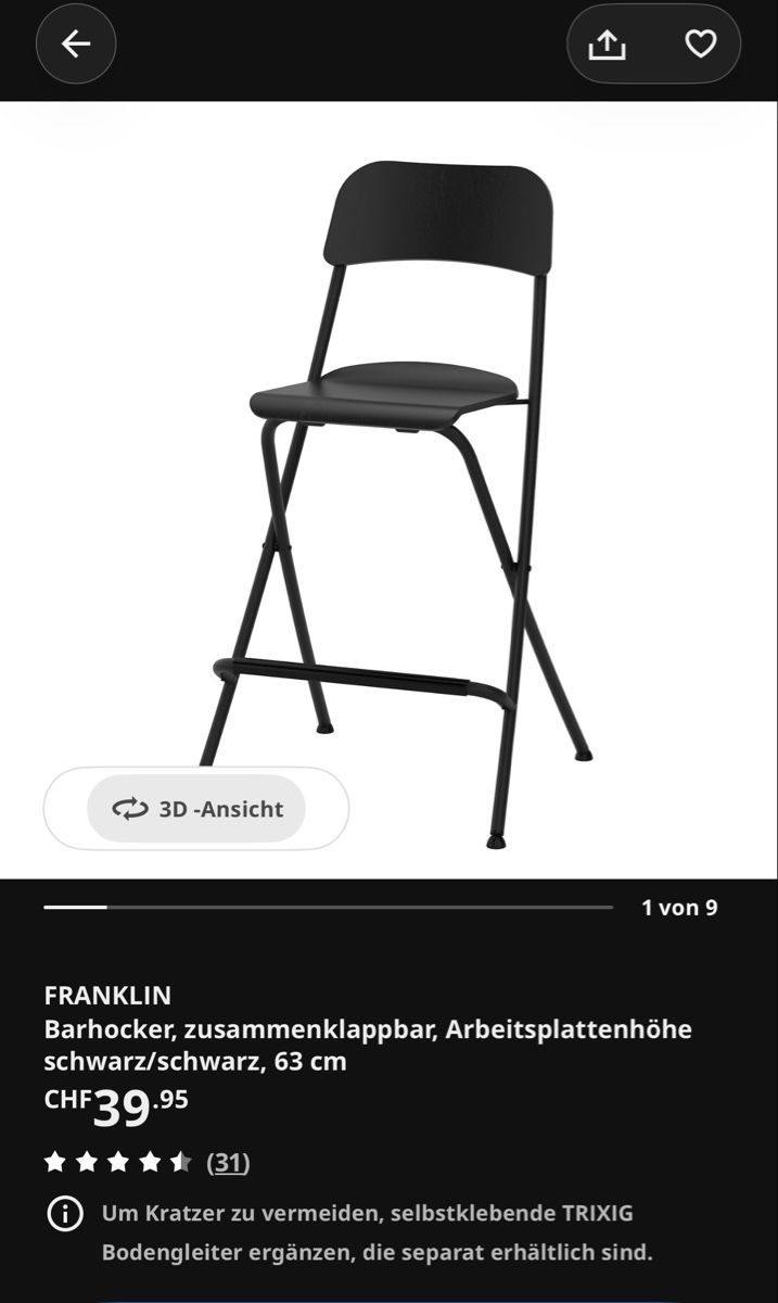 Tische: IKEA Bartisch inkl. 4 Barhocker - gebraucht – Gebraucht aus Zuchwil von sam_b5zs 8