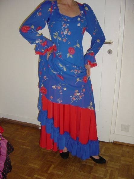 Vestiti: Flamenco Bühnenkleid Blau-Corall – Usato da Basel venduto da kon_wz8r 1
