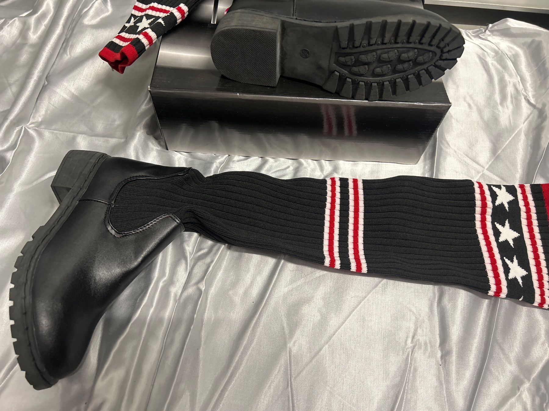 Damenschuhe: Schöne Schwarze Stiefel mit Strickmuster Neu Gr 36 – Neu und originalverpackt aus Regensdorf von Spyke55 3